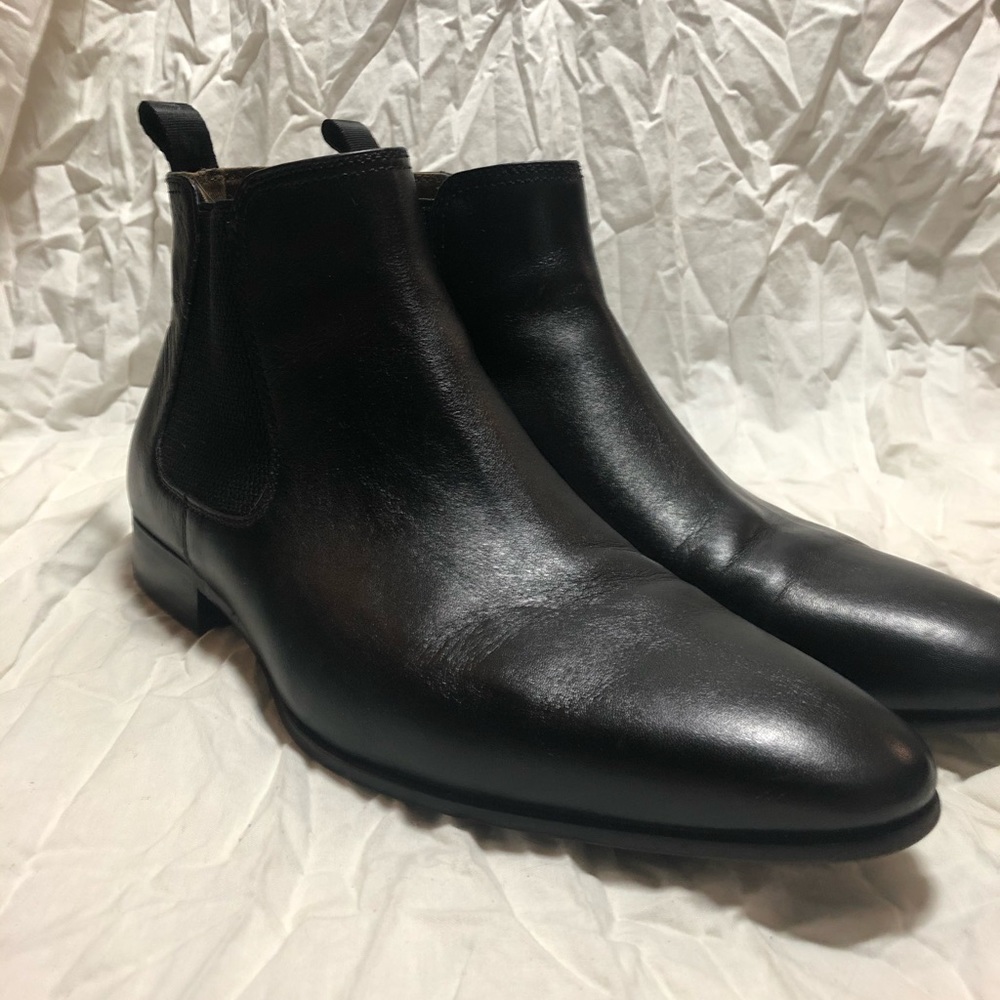 Mens Aldo chelsea boot blk leather sz 10